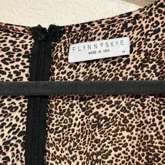 Flynn Skye Maiden Mini Long Sleeve Dress Leopard Print Black and Brown - Picture 11 of 12